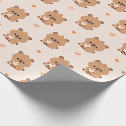 Capybara Boba Geschenkpapier (Ecke)