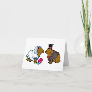 Capybara Bride & Groom Niedliche Hochzeitsillustri Karte