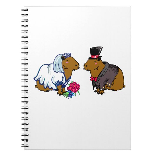 Capybara Bride & Groom Niedliche Hochzeitsillustri Notizblock (Vorderseite)