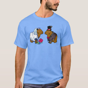 Capybara Bride & Groom Niedliche Hochzeitsillustri T-Shirt