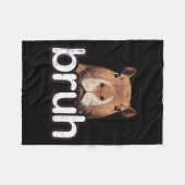 Capybara Bruh Funny Capy Meme Rodent Men Boys Kids Fleecedecke (Vorderseite (Horizontal))