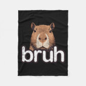 Capybara Bruh Funny Capy Meme Rodent Men Boys Kids Fleecedecke (Vorderseite)