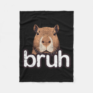Capybara Bruh Lustiges Capy Meme Nagetier Männer J Fleecedecke