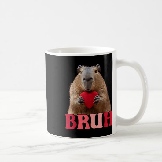 Capybara Bruh Meme Funny Sprichwort Teens Boys Val Kaffeetasse (Rechts)