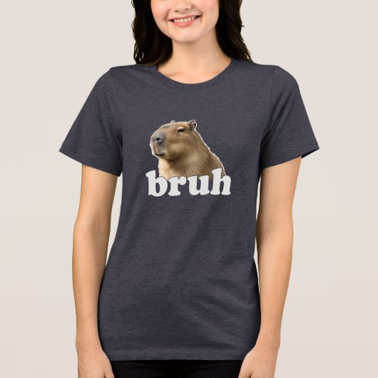 Capybara Bruh Meme Shirt Funny Animal Tee (Vorderseite)