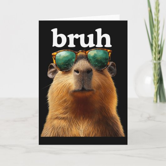 Capybara Bruh Mit Sungles Lustige Meme Liebhaber M Karte (Vorderseite)