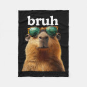 Capybara Bruh With Sungles Funny Meme Lovers Men W Fleecedecke (Vorderseite)