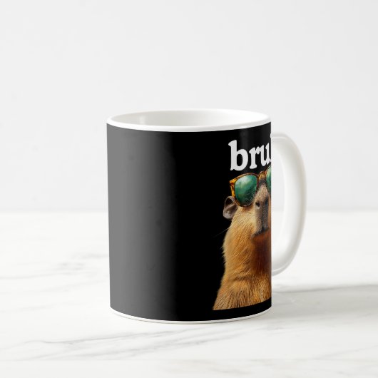 Capybara Bruh With Sungles Funny Meme Lovers Men W Kaffeetasse (VorderseiteRechts)