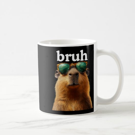 Capybara Bruh With Sungles Funny Meme Lovers Men W Kaffeetasse (Rechts)