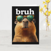 Capybara Bruh With Sungles Funny Meme Lovers Men W Karte (Gelbe Blume)