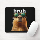 Capybara Bruh With Sungles Funny Meme Lovers Men W Mousepad (Mit Mouse)