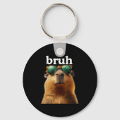 Capybara Bruh With Sungles Funny Meme Lovers Men W Schlüsselanhänger (Vorderseite)