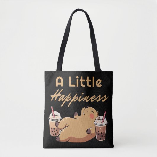 Capybara Bubble Tee Niedlich Tote Tasche (Vorderseite)