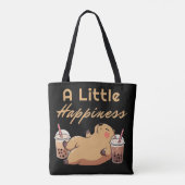 Capybara Bubble Tee Niedlich Tote Tasche (Rückseite)
