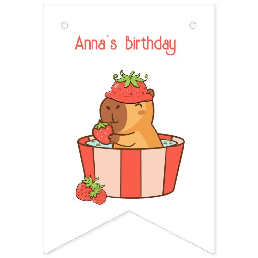 Capybara Bunting Banner | Süße Tier Themed Party (Dritte Fahne)