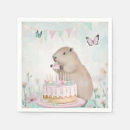 Capybara Cakefest Kids Party Paper Napkins Serviette