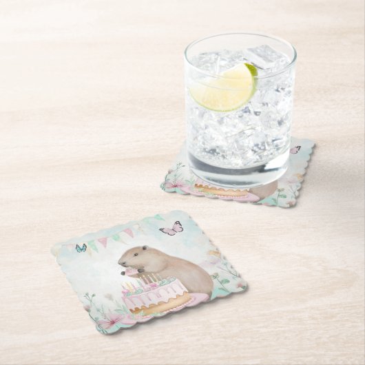 Capybara Cakefest Kids Party Paper Untersetzer (Vor Ort)