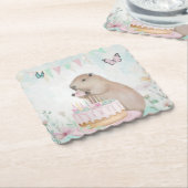 Capybara Cakefest Kids Party Paper Untersetzer (angewinkelt)