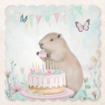 Capybara Cakefest Kids Party Paper Untersetzer