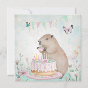 Capybara Cakefest Kinder Grußkarte