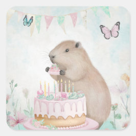 Capybara Cakefest Kinder Party Sticker