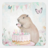 Capybara Cakefest Kinder Party Sticker (Vorderseite)