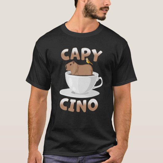 Capybara Cappuccino Niedlich Capino Cappuccino Kaf T-Shirt (Vorderseite)