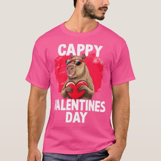 Capybara Cappy Valentinstag T-Shirt (Vorderseite)