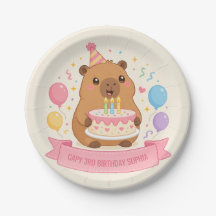 Capybara Capy 3. Geburtstag Mädchen Name Rosa Schl