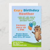Capybara Capy Birthday Party Einladung (Vorne/Hinten)