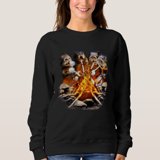 Capybara Capybaras Capy Fire Camping Sweatshirt (Vorderseite)