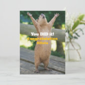 🎓Capybara Celebration Card – Custom Congrats Edit Einladung (Stehend Vorderseite)