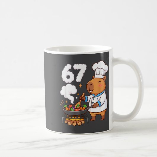 Capybara Chef 67 Six Seven Funny Brain Rot Meme Gr Kaffeetasse (Rechts)