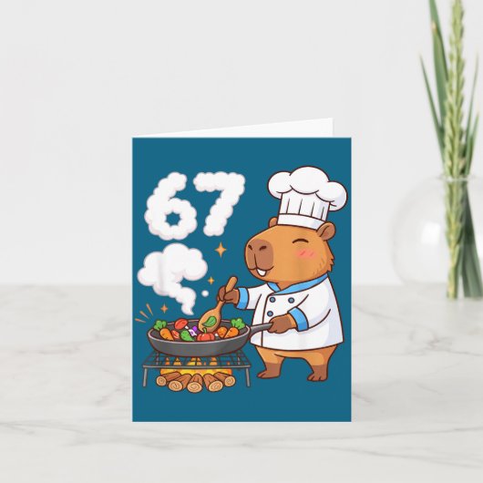 Capybara Chef 67 Six Seven Funny Brain Rot Meme Gr Karte (Vorderseite)