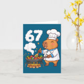 Capybara Chef 67 Six Seven Funny Brain Rot Meme Gr Karte (Gelbe Blume)