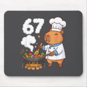 Capybara Chef 67 Six Seven Funny Brain Rot Meme Gr Mousepad (Vorne)