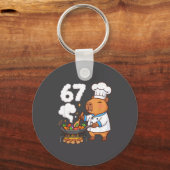 Capybara Chef 67 Six Seven Funny Brain Rot Meme Gr Schlüsselanhänger (Vorderseite)