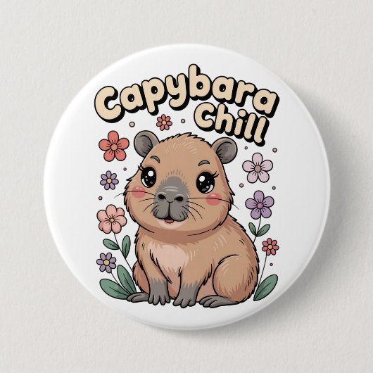 Capybara Chill Button (Vorderseite)