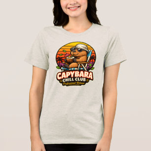 Capybara Chill Club Profi-Entspanner Süß Retro Tri-Blend Shirt