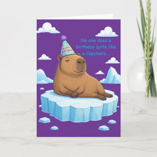 Capybara Chill Geburtstagsgruß Karte (Vorderseite)