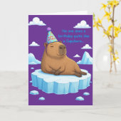 Capybara Chill Geburtstagsgruß Karte (Gelbe Blume)