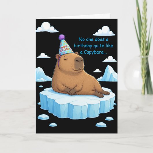 Capybara Chill Geburtstagsgruß Karte (Vorderseite)