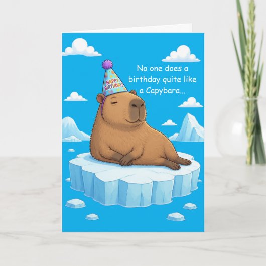 Capybara Chill Geburtstagsgruß Karte (Vorderseite)