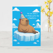 Capybara Chill Geburtstagsgruß Karte (Gelbe Blume)