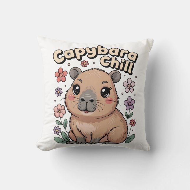 Capybara Chill Kissen (Vorderseite)