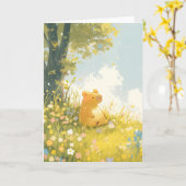 Capybara Chill Spot Karte (Gelbe Blume)