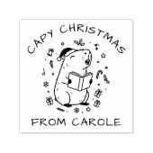 Capybara Christmas Carol Rubber Briefmarke Funny G Permastempel (Design)