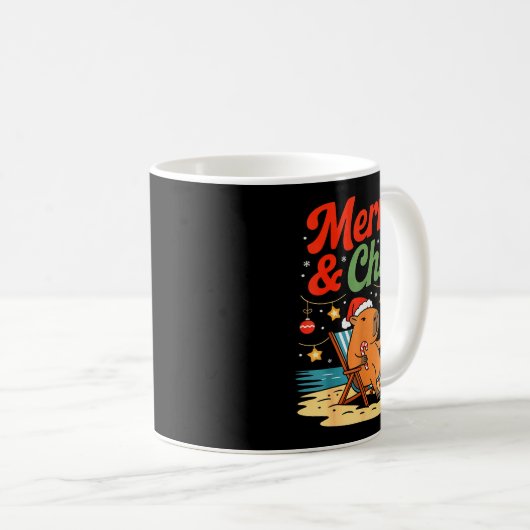 Capybara Christmas Holiday Beach Vibes Merry And C Kaffeetasse (VorderseiteRechts)