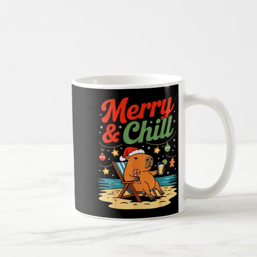 Capybara Christmas Holiday Beach Vibes Merry And C Kaffeetasse (Rechts)
