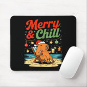 Capybara Christmas Holiday Beach Vibes Merry And C Mousepad (Mit Mouse)